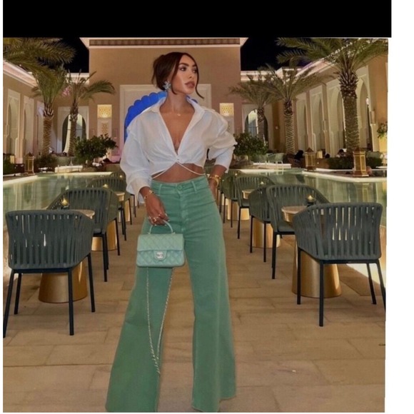 Zara Denim - Zara The Marine Straight‎ JeansWomen's Size 0 Green